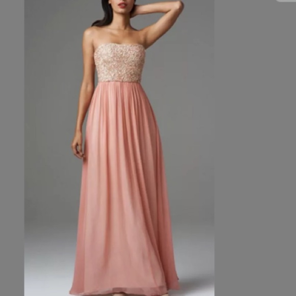 NEW $295 Beaded rose gown elegant cocktail dress
